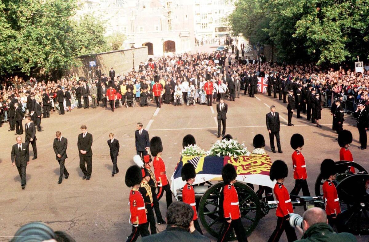 Princess Diana's funeral procession in London on September 6, 1997
